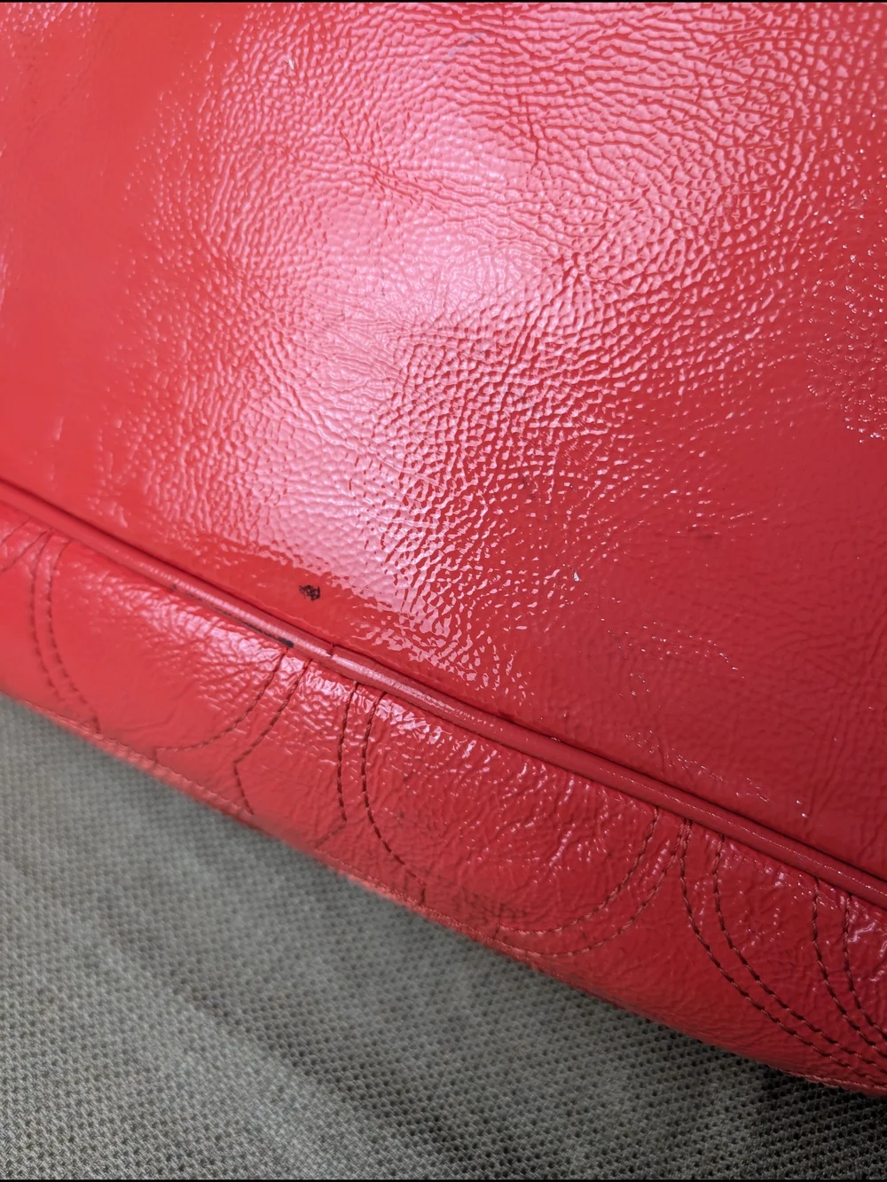 Coach Coral Leather Satchel with Signature Stitching